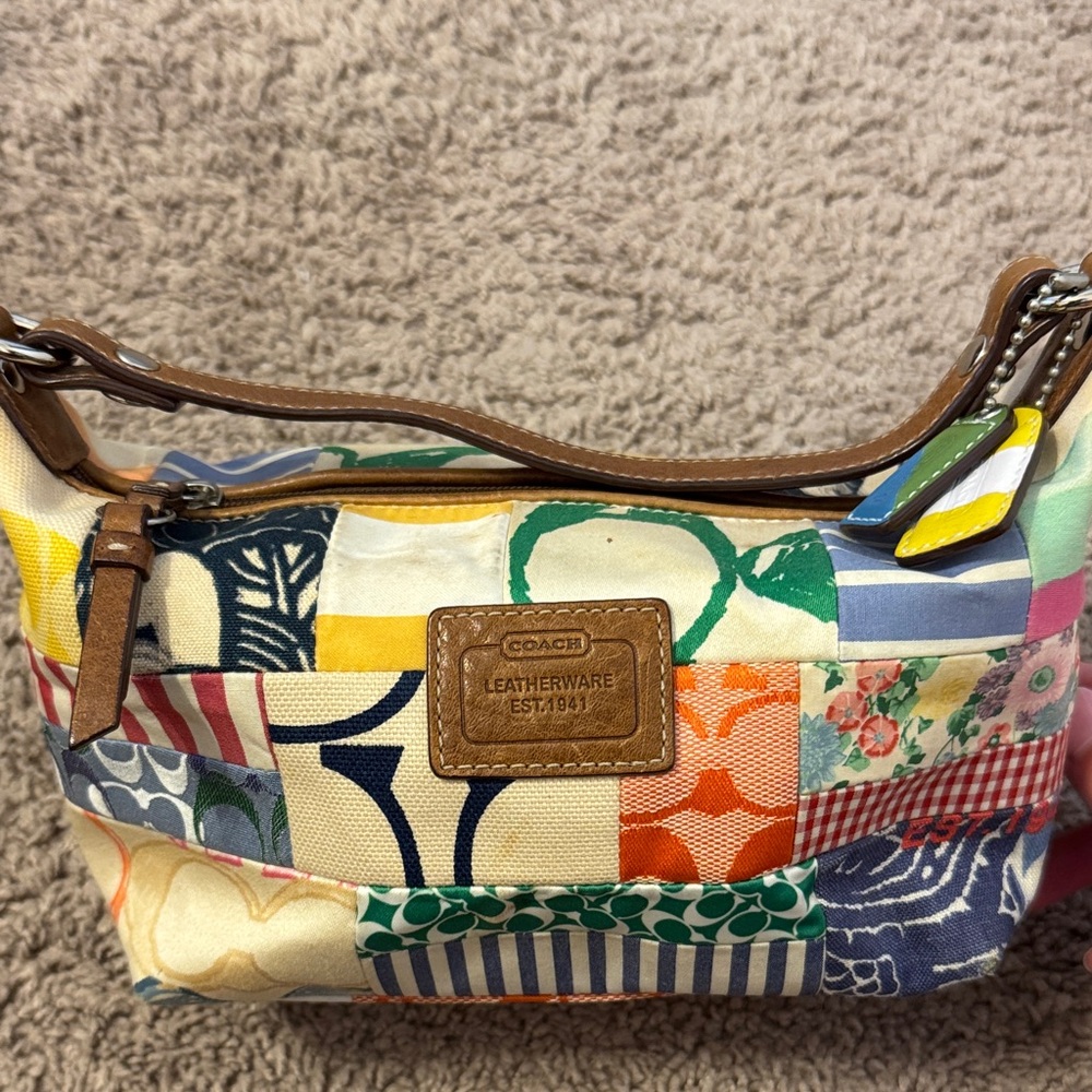 Coach Colorful Patchwork Shoulder Bag